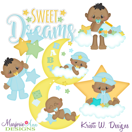 Sweet Dreams Baby Boy Exclusive-African American SVG Cut Files - Click Image to Close